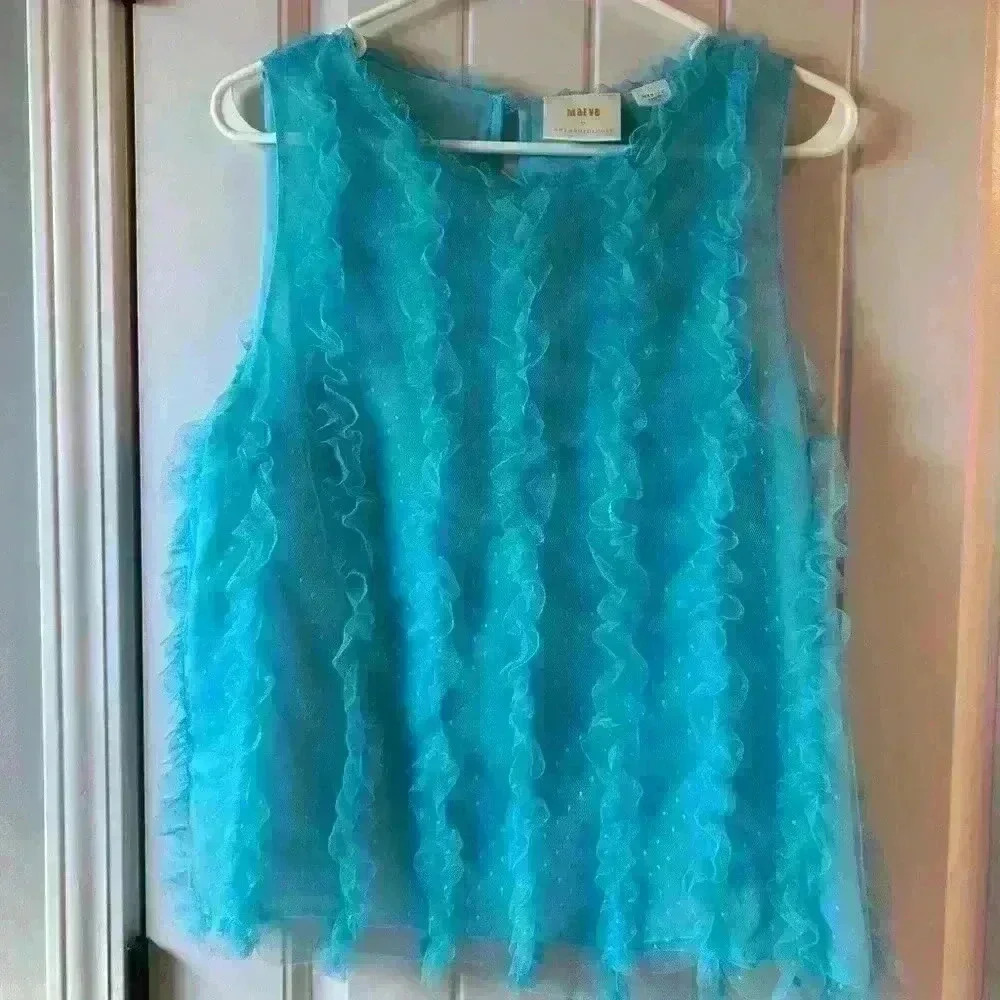 NWOT Anthropologie Maeve ruffle tank - Picture 5 of 8